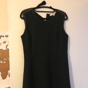 Black leather and fabric dress